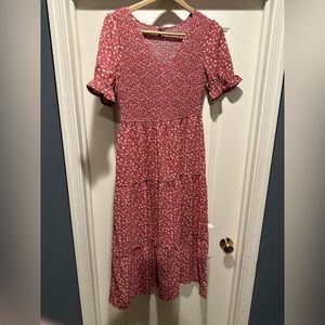 Womens pink dress. V neck